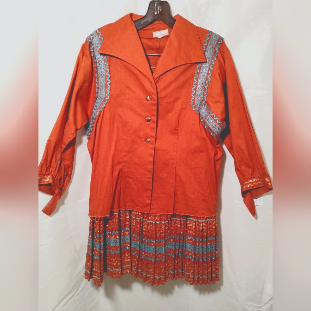 Vintage 40s/50s southwest hand made outfit shirt and skirt - made in Albuquerque